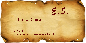 Erhard Samu névjegykártya